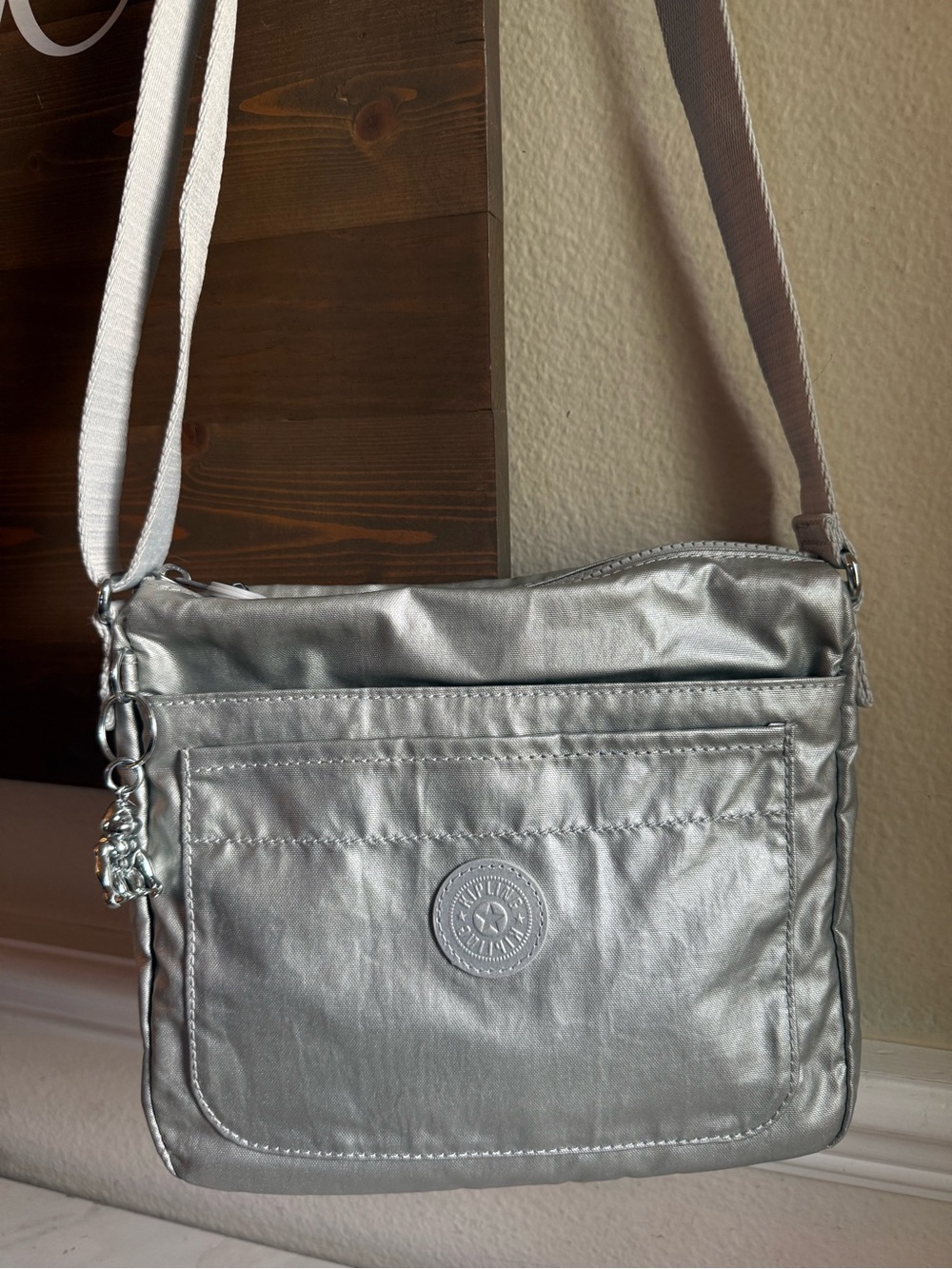 Kipling Silver Metallic Crossbody Bag